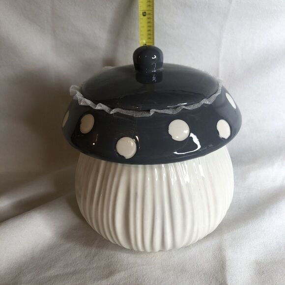 Target Bullseye's Playground 2024 Gray Mushroom 🍄 Ceramic Canister NEW! CUTE!! - Picture 5 of 7